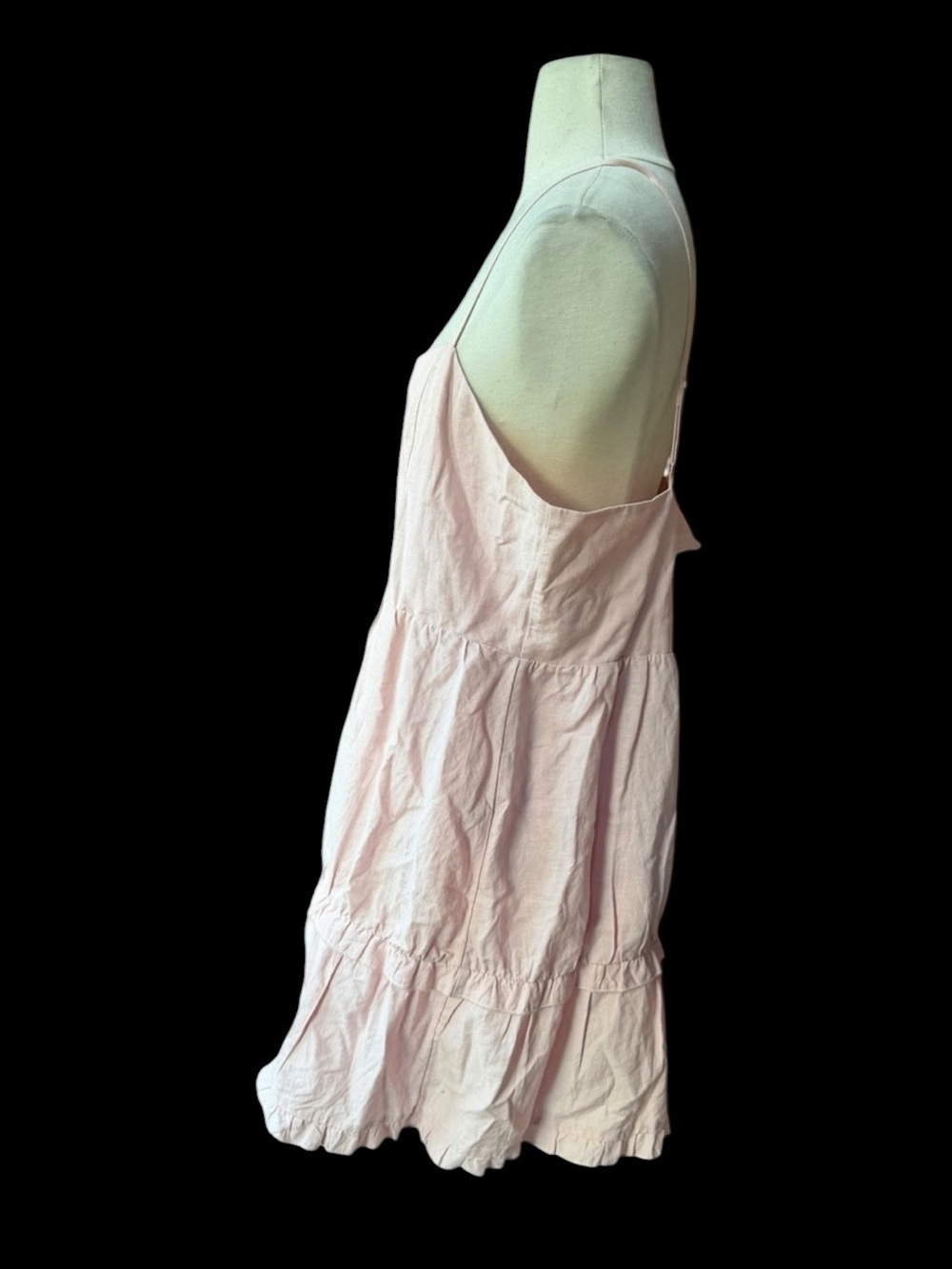 Aritzia’s Sunday Best Cotton/Linen Pale Pink Slip-style Babydoll Hadley Mini Dre - Picture 2 of 5